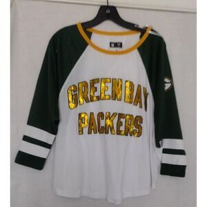NFL Green Bay Packers Women's Small T-Shirt – Sparkling Letter Logo Graphic Tee